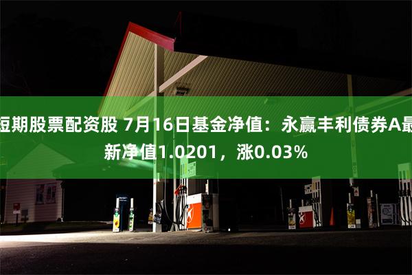 短期股票配资股 7月16日基金净值：永赢丰利债券A最新净值1.0201，涨0.03%