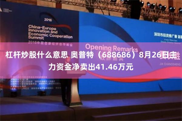 杠杆炒股什么意思 奥普特（688686）8月26日主力资金净卖出41.46万元