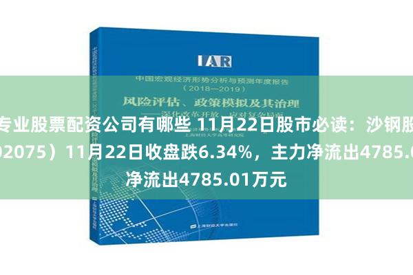 专业股票配资公司有哪些 11月22日股市必读：沙钢股份（002075）11月22日收盘跌6.34%，主力净流出4785.01万元