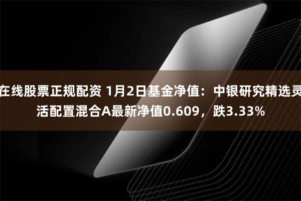 在线股票正规配资 1月2日基金净值：中银研究精选灵活配置混合A最新净值0.609，跌3.33%